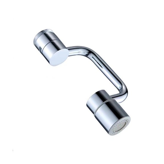 Harpily Extended Faucet Head C Arm Faucet 1080 Rotation 2 Water 55/64” Female Thread Brushed Brass Design for Bathroom Kitchen Bar Outdoor Mother'S Day Gift One Size Silver