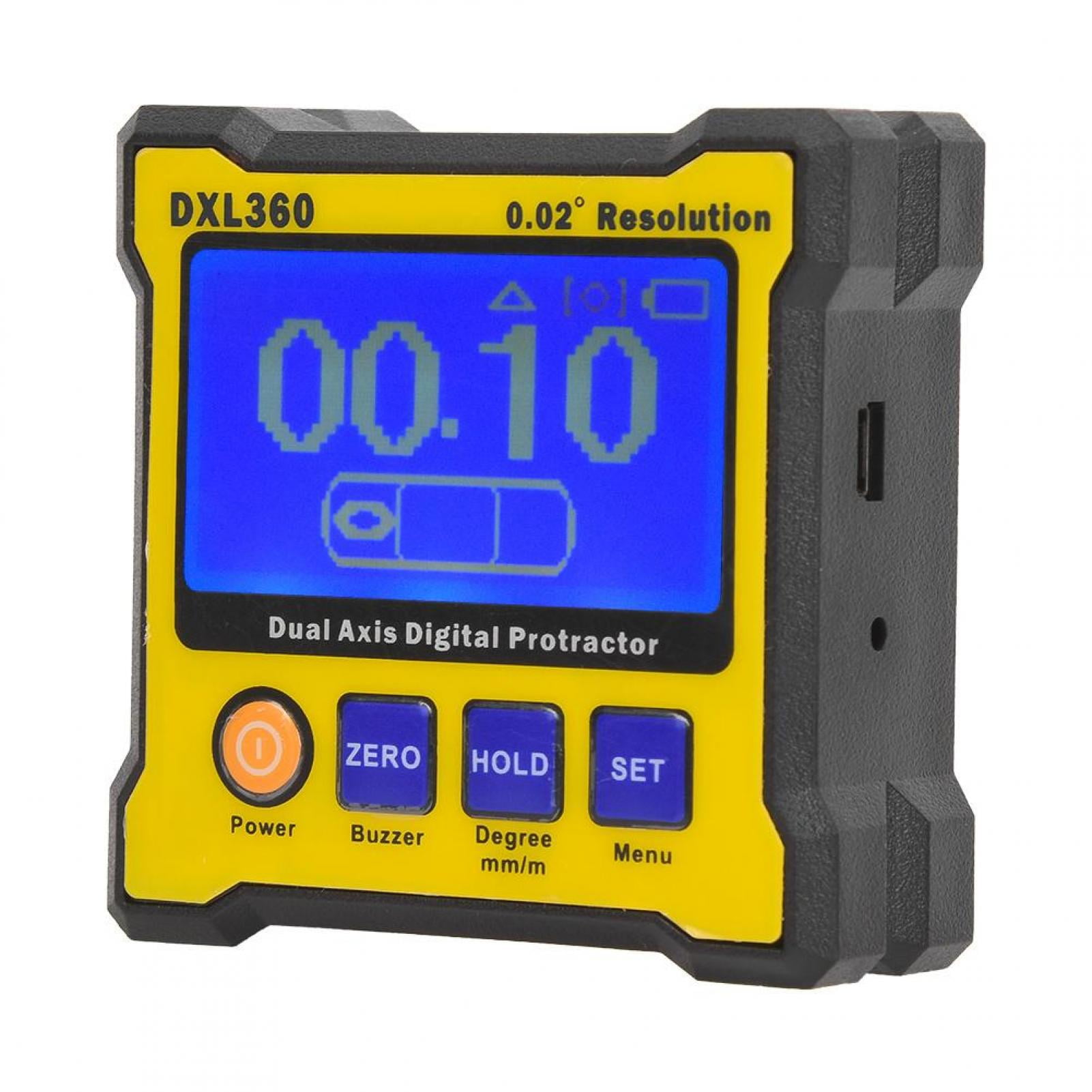 Digital Protractor Angle Finder,100~240V Electronic Dual Axle Angle Inclinometer Leveling Instrument,360°Magnetic Base LCD Level Gauge Bevel Box 