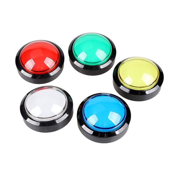 5X Buttons 60mm Dome 2.36 Inch LED Push Button with Micro-Switch for Machine Video Games Console