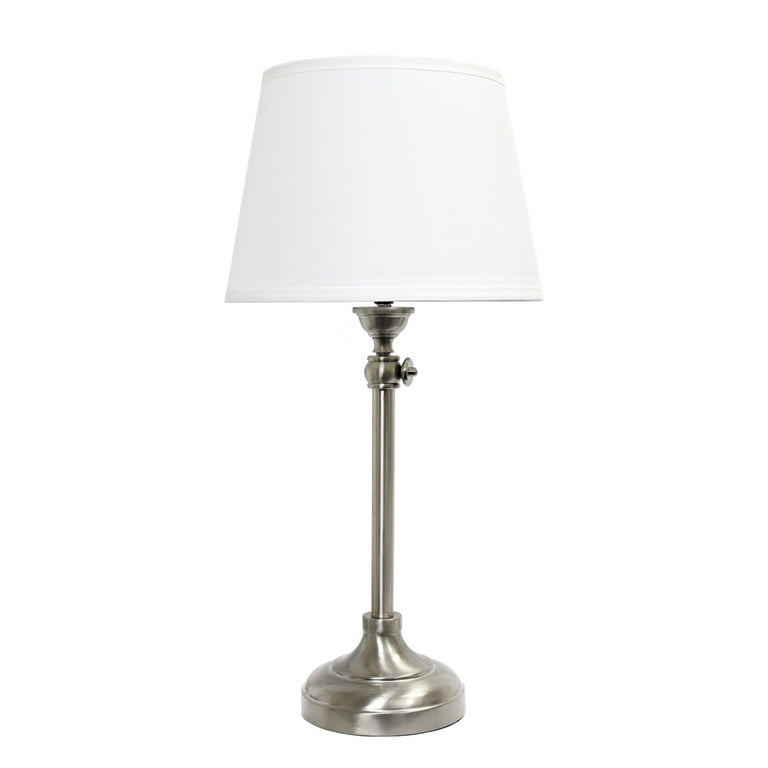 Elegant Designs Brushed Nickel Adjustable 3 Pack Lamp Set 2 Table Lamps 1 Floor Lamp