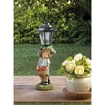 thumbnail image 2 of Zingz & Thingz 10.25" Red and Green Little Boy Holding Apple Basket Solar Powered Street Light, 2 of 4
