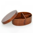 thumbnail image 1 of Wooden Lunch Box Bento Box with Internal Separator Cryptomeria Wood Food Container, 1 of 10