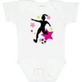 thumbnail image 3 of Inktastic Girl Playing Soccer- Pink and Yellow Stars Girls Baby Bodysuit, 3 of 5