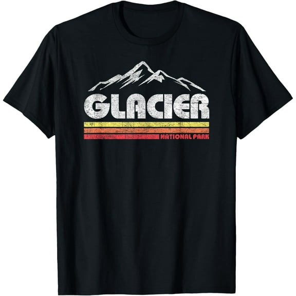 Vintage Glacier National Park Retro Mountain Souvenir T-Shirt