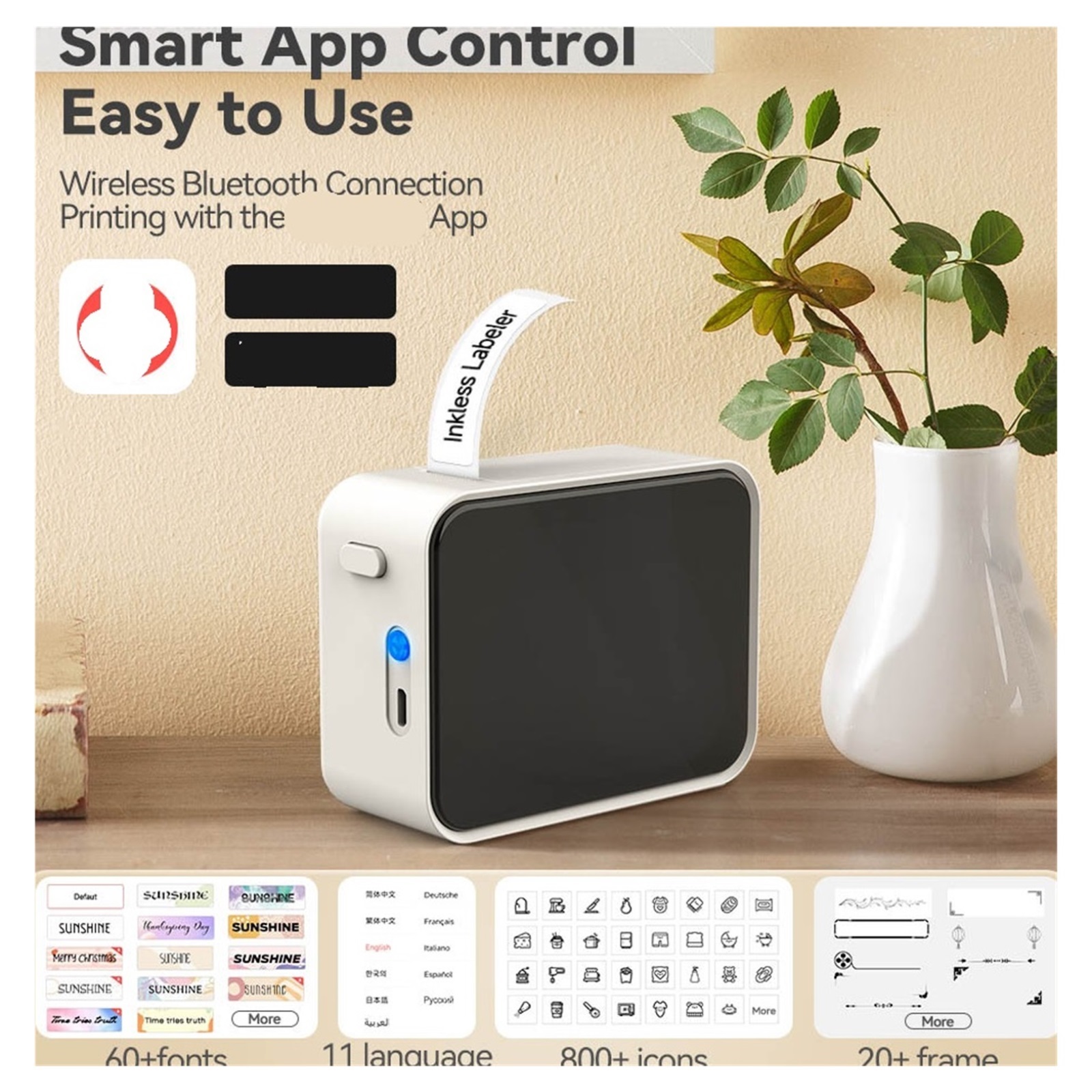 Label Printer Portable Mini Thermal Printer Without Ink Bluetooth Wireless Labeling Machine DIY