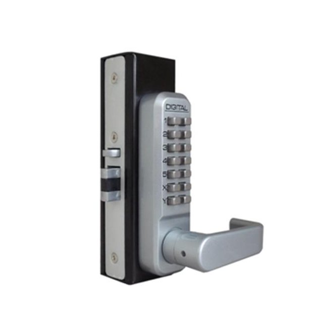 Lockey 2985-SC Mechanical Keyless Narrow Stile Lever Handle Lock With Passage Function - Satin Chrome