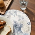 thumbnail image 3 of Blue White Floral Round Placemats Set of 2 for Dinning Tables,Heat-proof Braided Table Mats 15 Inch,Botanical Garden Flowers Leaves Washable Place Mat for Kitchen Restaurant Party Decor Table Setting, 3 of 9