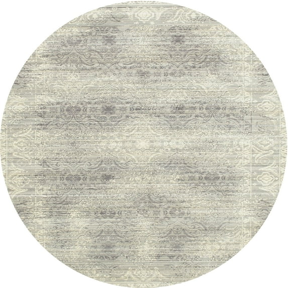 Ahgly Company Machine Washable Indoor Round Traditional Sage Green Area Rugs, 4' Round