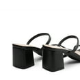 thumbnail image 4 of DREAM PAIRS Sandal Heels for Women Low Square Open Toe Block Chunky Heels Slip On Slides Mules for Party Homecoming Daily, 4 of 4