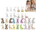 thumbnail image 2 of JHEHF Easter Rustic Wood Block Set Of 6 Cute Rabbit Table Sign Rustic Farmhouse Tiered Tray Tabletop Centerpieces Decoration Party Supplies, 2 of 9
