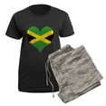 thumbnail image 5 of CafePress - A Jamaican Heart Women's Dark Pajamas - Women's Short Sleeve Print T-Shirt and Pants Dark Cotton Pajama Set, 5 of 7