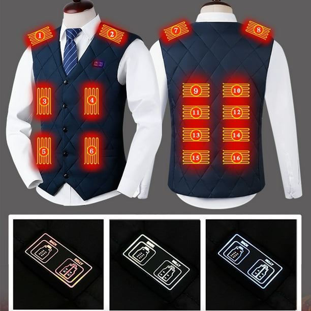 Teissuly Heated Waistcoat For Men Women, Unisex Winter Hooded Heated Outerwear For Men Women, Lightweight USB Electric Heated Clothing Waistcoat With 3 Heating Level Teissuly WER202312146206