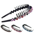 thumbnail image 5 of Meidiya Wave Rhinestone Headbands Plastic Tooth Comb Headbands, Crystal Hair Loop Non-slip Wavy Hairbands for Women Girls, 5 of 7