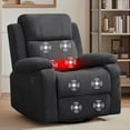 thumbnail image 1 of YSICK Manual Swivel Rocker Recliner Chair with Massage Linen for Living Room,Black, 1 of 6