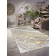 thumbnail image 4 of "Adina" Luxury Area Rug in Beige, Gold and Blue Abstract Design, 4 of 5