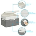 thumbnail image 6 of Granny Says Collapsible Storage Bins with Lids, Decorative Storage Basket for Shelves, Toy, Closet, White&Gray, 2-Pack, 6 of 8