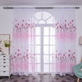 thumbnail image 1 of 1 Sheet Window Gauze Rod Pocket Design Pastoral Translucent Beautiful Printing Sheer Curtain Home Decoration, 1 of 7