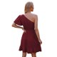 thumbnail image 5 of SAYOO , vestidos de noche de verano para mujer, color sólido, un hombro, volantes, minivestido de fiesta para mujer SAYOO Moda, 5 of 9