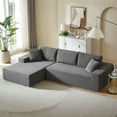 thumbnail image 5 of Corduroy Sectional Sofa Covers, 2-Piece L-Shaped for Living Room & Bedroom, Durable Grey Fabric, Easy Combination Sofa Protectors, 5 of 9