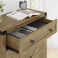 thumbnail image 6 of HOSTACK Coffee Bar Cabinet, Kitchen Storage Cabinet, Modern Farmhouse Buffet Sideboard with Drawer and Adjustable Shelf, Barn Door Accent Cabinets for Kitchen, Dining Room, Entryway,Rustic, 6 of 17