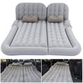 thumbnail image 4 of Colchón de viaje inflable multifunción 2 en 1, flocado de PVC, cojín de descanso para dormir suave para coche, SUV, gris, 4 of 12