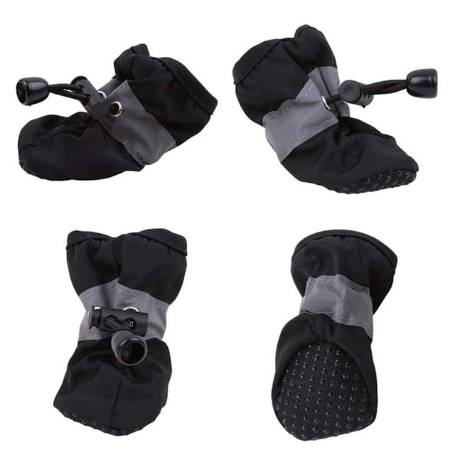Methold 4 Uds. Zapatos antideslizantes para mascotas, botas de lluvia para exteriores, accesorios para el cuidado de las patas de cachorros de Type3 NO3