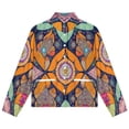 thumbnail image 4 of Jackets for Women Winter Coat Jackets Flannel Stand Collar Jacket(Vibrant Mosaic Floral Pattern,Size:S-4XL), 4 of 7