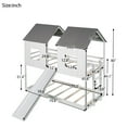 thumbnail image 6 of DreamBuck Twin over Twin House Bunk Bed, Twin Size Wooden Bunk Bed with Slide, Windows, and Ladder, Floor Bunk Bed, Wood Fun Playhouse Bunkbed Frame for Teens, Adults, White, 6 of 7
