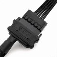 thumbnail image 5 of 4 Port 12V Fan Power Adapter Cable, 15 Pin SATA to 4 x 3/4 Pin Connector for PC Case Cooling System, 5 of 5