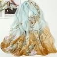 thumbnail image 1 of Nvzi Elegante bufanda cuadrada, nueva bufanda de gasa, moda de primavera, bufanda fina estampada, decoración, chal protector solar, 1 pieza (marrón claro), 1 of 1
