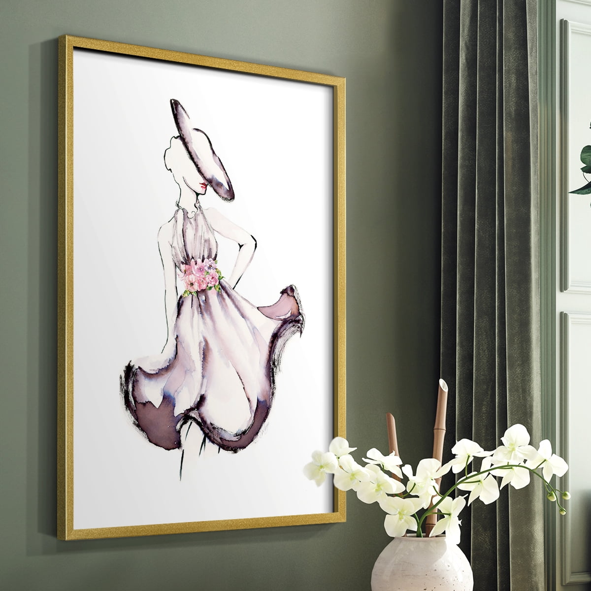 Strike A Pose II in Paper Solid Wood 8 x 10 Framed Print