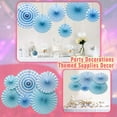 thumbnail image 1 of Hanging Paper Fans Party Set Silver Round Pattern Paper Garlands Decoration For Birthday Shower Graduation Retirement Set Of 6 arty hanging paper fans set, 1 of 5