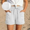 thumbnail image 2 of LUOGENLI Shorts Athlétiques pour Filles Taille 10-12 Rouges Shorts Décontractés pour Filles avec Poches Mode Confortables Taille Élastique Été Jeu (Blanc Taille 8-9 Ans), 2 of 7