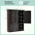 thumbnail image 2 of Hyxoo Medicine Cabinets, Wall Mounted Cabinet with Adjustable Shelf, 2-Door, Bathroom Storage Cabinet for Over The Toilet, Living Room, Kitchen, Laundry Room, Cupboard (Espresso), 2 of 10
