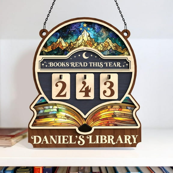 Personalized Books Read Tracker, Custom “Books Read This Year” Counter, Book Lover Gift, Library Bookshelf Decor, Reading Tracker Display