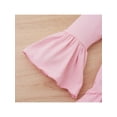 thumbnail image 6 of Kiapeise Toddler Baby Girl Outfits Ruffle Long Sleeve Dress Tops Bell Bottom Flared Pants Scarf Clothes Set, 6 of 9