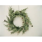 24 in Mariposa Pine Snow Glittered Wreath