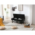 thumbnail image 3 of Dayalane Black Upholstered Ottoman Entryway Storage Bench with Shoe Rack for Bedroom, Living Room, 3 of 9