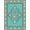 Seafoam Turquoise Tan, Pattern 6, variant on Design&I 8'x10' Washable Area Rug Knot With Anchor Emblem And Striped Border Nautical Maritime Refined Structured for King Size Bedroom, Under Bed, Sleek Flatweave Pet Friendly