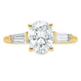 thumbnail image 5 of 2.5 ct Oval Cut Real Genuine Natural Diamond SI1-SI2 G-H 18K Yellow Gold Three-Stone Promise Wedding Statement Engagement Designer Ring W/ Crystal side stones size 7, 5 of 7