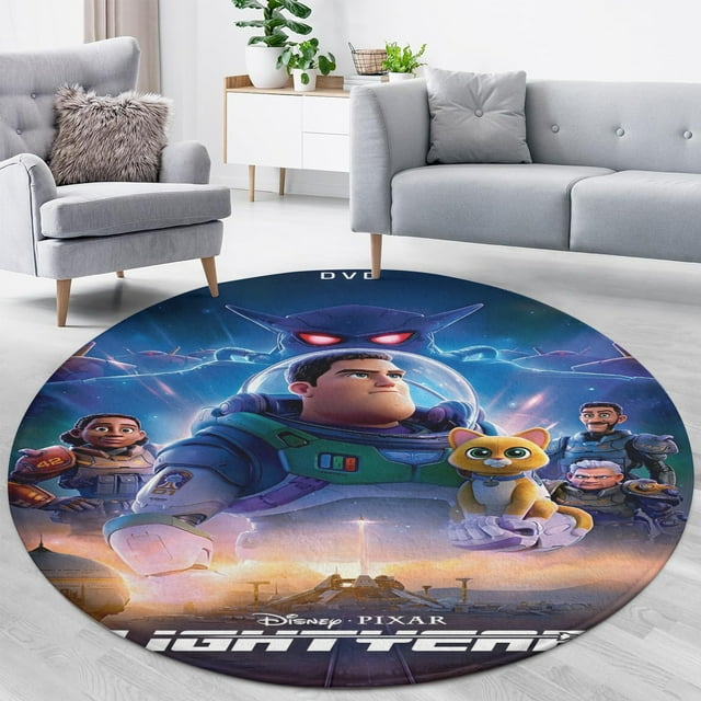 Tapis de Sol Rond Lightyear Confortable, Durable, Décor Prêt à l'Emploi.80X80cm, 31.5 Pouces x 31.5 Pouces