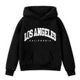 thumbnail image 4 of SGMVNU Girl's Letter Graphic Hoodie Boys Long Sleeve Hooded Sweatshirt Cute Pullovers Tops Fall Winter Clothes for Kids Black Size 5-6 Years, 4 of 5