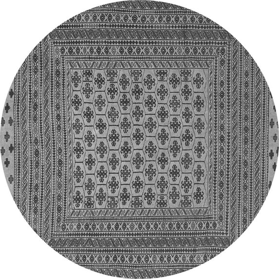 Ahgly Company Indoor Round Southwestern Gray Country Area Rugs, 4' Round