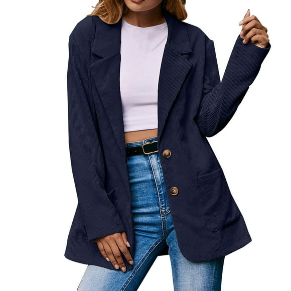 VBARHMQRT Faux Suede Jacket Women Women's Long Sleeve Fashion Solid Color Single Suit Jacket Retro Loose Casual Outerwear