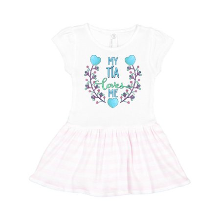 

Inktastic My Tía Loves Me with Flowers and Hearts Gift Toddler Girl Dress