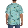 thumbnail image 5 of Xecao offers the Hawaiian Style for Men's Casual Short-sleeved Shirt, a button-up collared shirt with a pocket, perfect for beach vacations and yacht travel in the Large size., 5 of 7