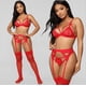 thumbnail image 4 of Conjunto de tres piezas con tirantes de tres puntos y explosiones europeas y americanas, ropa interior sexy con liga hueca, 4 of 5