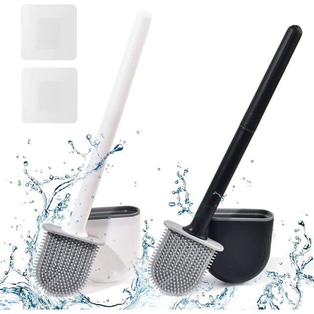 Elegante herramienta de mantenimiento de inodoro, limpieza sin residuos, mango largo antideslizante para una desinfección perfecta (2 piezas)