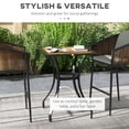 thumbnail image 4 of Patio Furniture Sets Outsunny 28" Outdoor Dining Table, Faux Wood Patio Furniture, Square Wood-Like Garden Table with Water Safe Design for Deck, Backyard, Lawn, Brown,Outdoor Dining Sets, 4 of 9