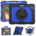 thumbnail image 2 of Dteck Case for iPad Air 5th 4th Generation 10.9-inch,iPad Pro 11-inch 2021/2020/2018 Shockproof Rubber Heavy Duty 3-Layer Protection Armor Kickstand Case Handle Cover,Blue+Black, 2 of 9